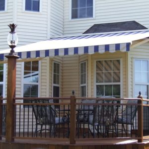 Blue White Deck Awning